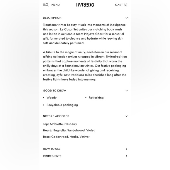 Byredo Le Corps Mojave Ghost Shower Gel and Lotion Set - Picture 6 of 6